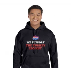 Exotic Pop WE SUPPORT TURKEY LEG HUT Hoodie (Black) Exotic Pop Merch
