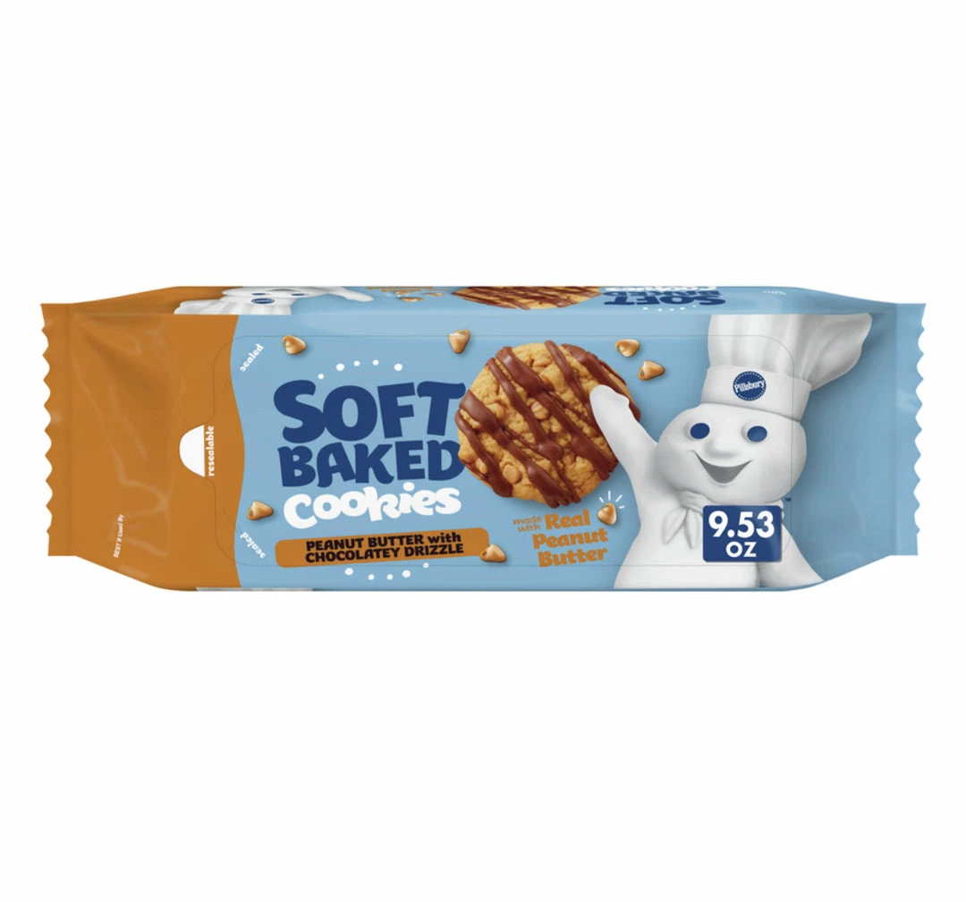 Exotic Pop Exotic Snax Pillsbury Soft Baked Peanut Butter Drizzle Cookies