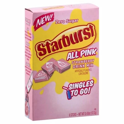 Exotic Pop Starburst All Pink Strawberry Drink Mix