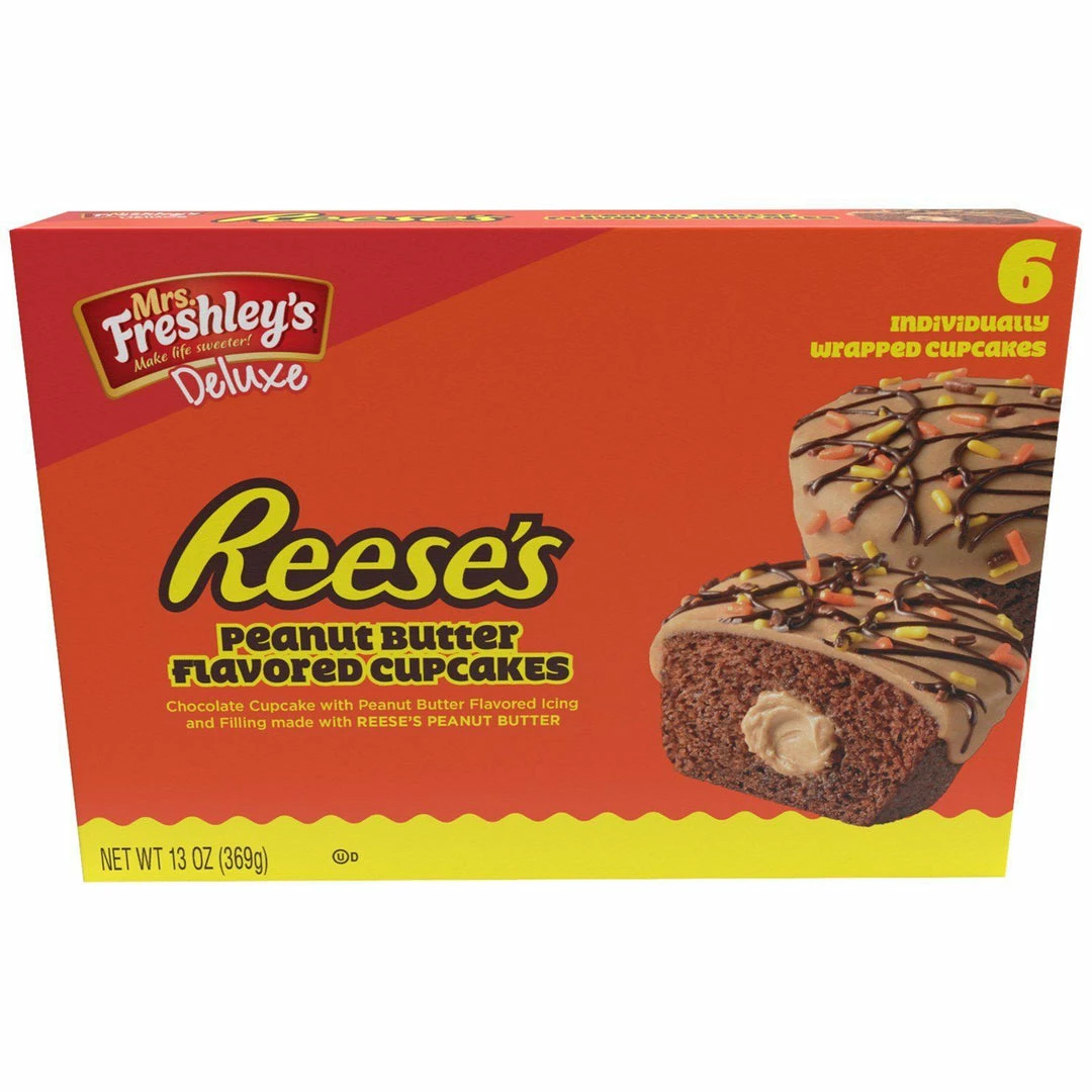 Exotic Pop Exotic Snax Mrs. Freshley’s Deluxe Reese’s Peanut Butter Flavored Cupcakes
